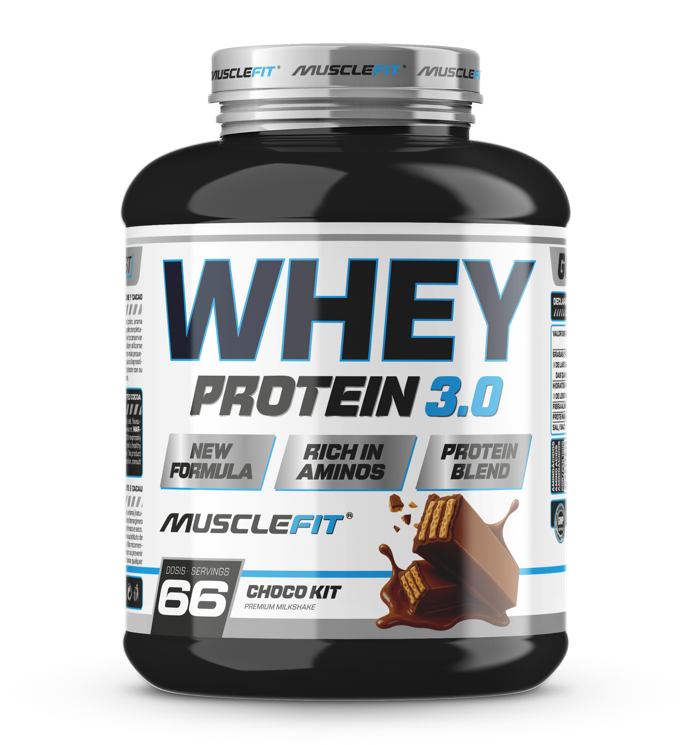 Foto de MuscleFit Whey 3.0 Blend Protein 2kg - Sabor ChocoKit