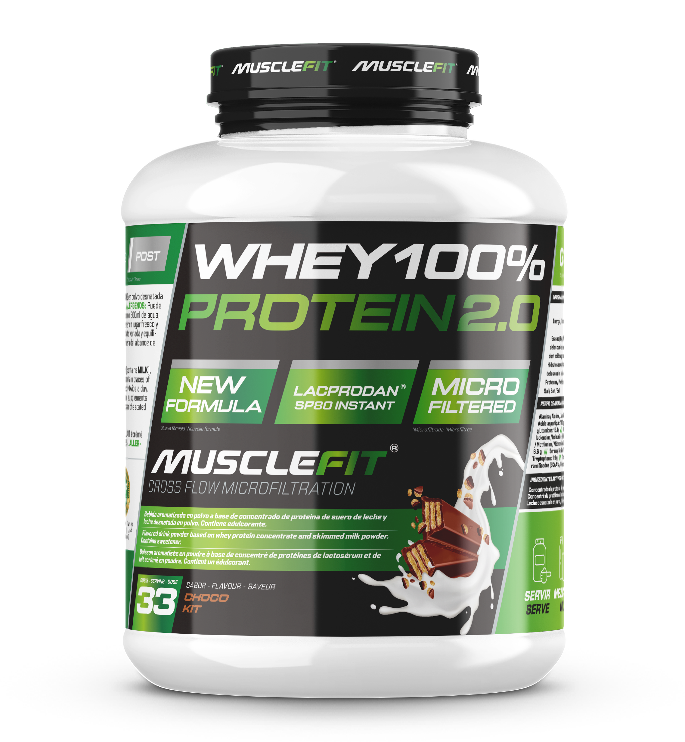 Foto de MuscleFit Whey 100% Protein 1kg - Sabor ChocoKit