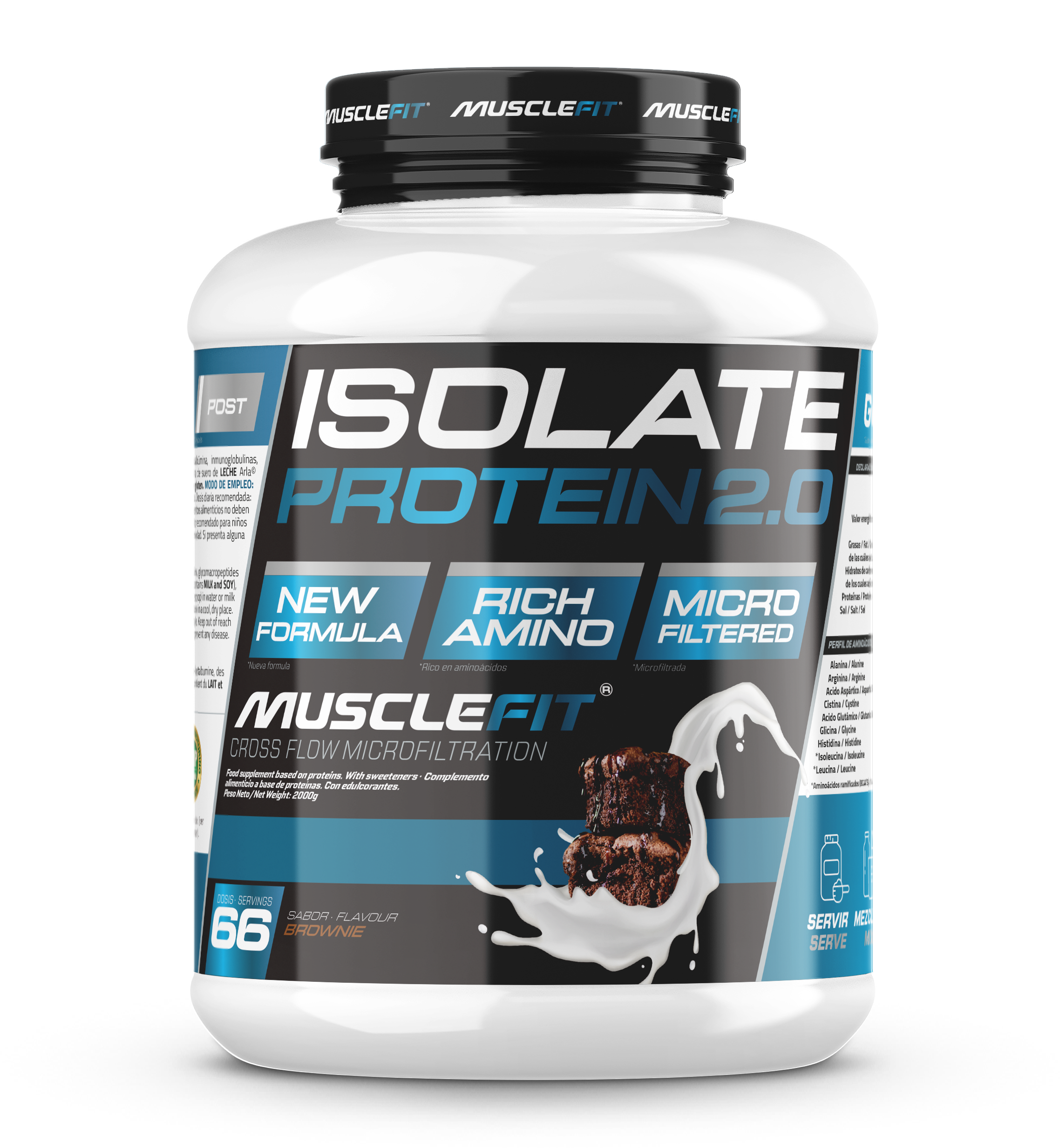 Foto de MuscleFit Isolate Protein CFM 2kg - Sabor Brownie