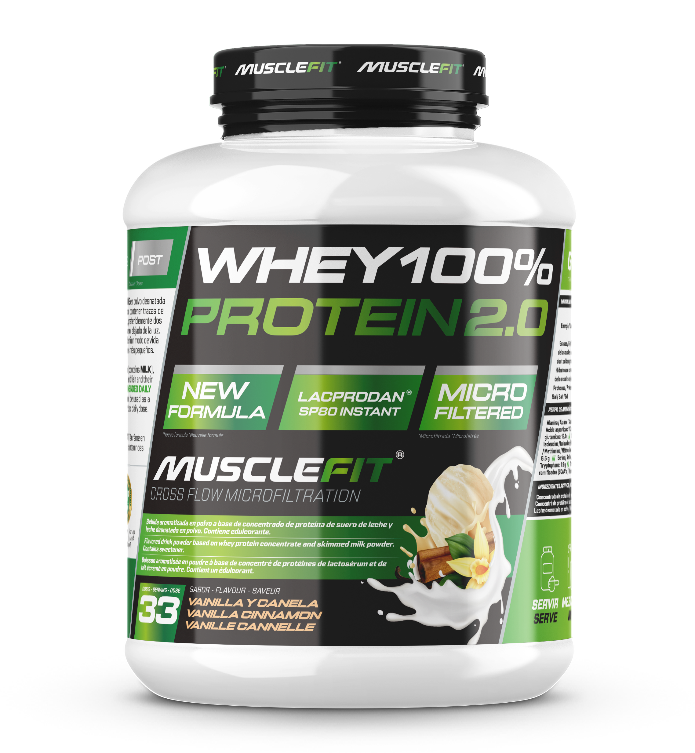 Foto de MuscleFit Whey 100% Protein 1kg - Sabor Vainilla & Canela